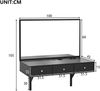 Schminktisch mit Spiegel, 3 Schubladen & Anschlussleiste, 100x45x105 cm, Schwarz Bild 4