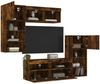 vidaXL 5-tlg. Wohnwand mit LED-Beleuchtung Räuchereiche Holzwerkstoff 3216729 Bild 4