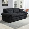 2-Sitzer Sofa aus Chenille mit tiefem Sitz, 214 x 89 x 93 cm, Schwarz Bild 2