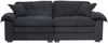 2-Sitzer Sofa aus Chenille mit tiefem Sitz, 214 x 89 x 93 cm, Schwarz Bild 5