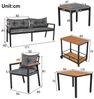 Flieks Gartenlounge-Set, 6-Sitzer Gartenmöbel Sitzgruppe Esstisch mit abnehmbarem Servierwagen Bild 4