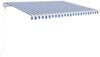 vidaXL Markise Automatisch Einziehbar 450x350 cm Blau und Weiß 3069006 Bild 2