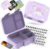 BEARFOOT Lunchbox Brotdose mit Fächern, leicht & auslaufsicher - Einhorn lila, PP, ABS, Silikon, Kindergarten und Schule - Mädchen und Jungen, Vesperbox, Snackbox Bild 2