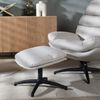 Bronx71 Sessel mit Hocker Palma Leinen drehbar taupe Bild 3