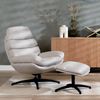 Bronx71 Sessel mit Hocker Palma Leinen drehbar taupe Bild 2