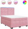 vidaXL Boxspringbett mit Matratze Rosa 140x190 cm Samt 3293205 Bild 2