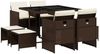 vidaXL 9-tlg. Garten-Essgruppe mit Kissen Braun Poly Rattan 3210597 Bild 2