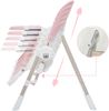 Baby Vivo 3in1 Kinderhochstuhl / Babywippe höhenverstellbar für Kinder - Lulu in Rosa Bild 5