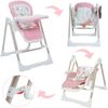 Baby Vivo 3in1 Kinderhochstuhl / Babywippe höhenverstellbar für Kinder - Lulu in Rosa Bild 3
