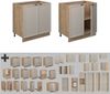 Küchenunterschrank Fame-Line GrauBeige 80 cm mit Regal, ohne Arbeitsplatte Vicco Bild 5