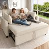 Merax Schlafsofa 2-Sitzer Sofabett klappbar, 1 Teile, Polstersofa Sofa, verstellbare Rückenlehne, inkl. Kissen & Holzrahmen Bild 1