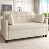 Merax Schlafsofa 2-Sitzer Sofabett klappbar, 1 Teile, Polstersofa Sofa, verstellbare Rückenlehne, inkl. Kissen & Holzrahmen Bild 4