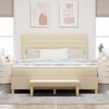 vidaXL Boxspringbett mit Kopfteil Creme 200 x 180 cm Stoff 3344245 Bild 3