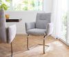 Freischwinger Jova-Flex mit Armlehnen Cord Silbergrau Freischwinger flach Edelstahl Taschenfederkern Bild 1