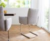 Freischwinger Jova-Flex mit Armlehnen Cord Silbergrau Freischwinger flach Edelstahl Taschenfederkern Bild 5