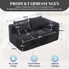 2-Sitzer Sofa aus Chenille mit Seitentaschen & Kissen, 158 x 90 x 60 cm, Schwarz Bild 4