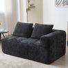 2-Sitzer Sofa aus Chenille mit Seitentaschen & Kissen, 158 x 90 x 60 cm, Schwarz Bild 2