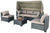 HTI-Living Garten-Essgruppe Loungemöbel Grau/Beige 6-teiliges Set, (Set, 6-tlg, 2 Eckteile, 3 Sessel, 1 Tisch, mit Sitzkissen), Outdoor Sofa Gartenlounge Gartensofa Bild 3
