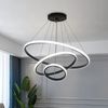 Riserva LED Deckenleuchte LED Pendelleuchte Schwarz 27W 2 Ringe 20+40cm 6500K, Klassischer, schlichter Stil, augenschonend und flimmerfrei Bild 4