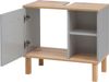 Schildmeyer Padua Waschbeckenunterschrank 148823, Platingrau/Eiche Landhaus Dekor, 65,2 x 35,0 x 60,1 cm (B/T/H) Bild 3