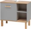 Schildmeyer Padua Waschbeckenunterschrank 148823, Platingrau/Eiche Landhaus Dekor, 65,2 x 35,0 x 60,1 cm (B/T/H) Bild 2