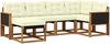 vidaXL Outdoor-Sofagarnitur mit Kissen 6 pcs Natur und Creme 3382054 Bild 2