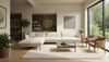 DOMO. collection Ecksofa 100 024, Couch in L-Form, mit Taschenfederkern, bodenfreies Design, Holzfüße, Sofa, Polsterecke, Eckcouch, 315 x 159 x 86 cm (BxTxH), Farbe creme Bild 1