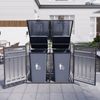 Merax Mülltonnenbox Mülltonnenschrank für 2 Tonnen 120–240L mit hydraulik Deckel & Schloss Bild 3