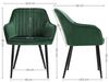 SONGMICS Esszimmerstuhl mit Armlehnen, 2er Set, Samt, 62,5 x 60 x 85 cm, Grün / Schwarz Bild 5