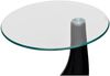 Couchtisch, Sofatisch mit Runder Glasplatte Hochglanz Schwarz Bild 5