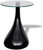 Couchtisch, Sofatisch mit Runder Glasplatte Hochglanz Schwarz Bild 4