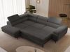 GRAINGOLD Ecksofa ARGON mit Bettfunktion, Bettkasten, Einstellbaren Kopfstützen, Velvet-Stoff, Dunkelgrau, Rechts Bild 4