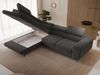 GRAINGOLD Ecksofa ARGON mit Bettfunktion, Bettkasten, Einstellbaren Kopfstützen, Velvet-Stoff, Dunkelgrau, Rechts Bild 5