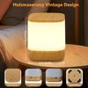 LED Nachttischlampe 2ER Touch Dimmbar:ZMH Tischlampe Akku 1800mAH USB Aufladbar Nachttischlampe Kabellos mit 3 Farbtemperaturen&Timing Nachtlicht für Schlafzimmer (Holzmaserung, 1800mAH-2ER) Bild 3