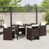 vidaXL Garten Essgruppe mit Kissen 5 pcs Braun Poly-Rattan 3379954 Bild 4