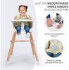 Kinderkraft 'Sienna' Kinderhochstuhl 2 in 1 Grau, Beine aus Holz, 5-Punkt-Gurt, Fußstütze, rutschfeste Stuhlbeinkappen inkl. abnehmbares Essbrett Bild 4