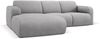 Micadoni Ecksofa Molino 4-Sitzer Links Strukturierter Stoff Hellgrau Bild 2
