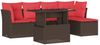 vidaXL 6-teiliges Gartensofa-Set mit Kissen, braun, Polyrattan 3266554 Bild 2