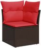 vidaXL 6-teiliges Gartensofa-Set mit Kissen, braun, Polyrattan 3266554 Bild 4