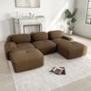 Modulares U-Sofa, montagefrei rutschfest haustierfreundlich extra-breite Armlehnen 32D hochelastische Polsterung, Premium-Cordstoff, Braun, Bild 2