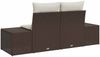 vidaXL Gartensofa mit Kissen Braun 184 x 62 x 69 cm Poly-Rattan 42006793 Bild 4
