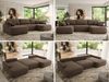 U-förmige Ecke, Ecksofa mit schlaffunktion und bettkasten, lose kissen, Wellenfeder, Big sofa XXL - CUBO U - Braun Velours Bild 2