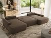 U-förmige Ecke, Ecksofa mit schlaffunktion und bettkasten, lose kissen, Wellenfeder, Big sofa XXL - CUBO U - Braun Velours Bild 3