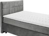 Boxspringbett >NAVARRA 140< 7-Zonen, 4cm Topper, Bezugsstoff grau, Liegefläche 140x200cm - Stellmaß 143x113x210 (BxHxT) Bild 3