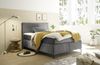 Boxspringbett >NAVARRA 140< 7-Zonen, 4cm Topper, Bezugsstoff grau, Liegefläche 140x200cm - Stellmaß 143x113x210 (BxHxT) Bild 1