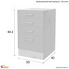 Flex-Well Schubkasten-Unterbau Schubkastenschrank ohne Arbeitsplatte - 50 cm breit - Anthrazit San Re Bild 2