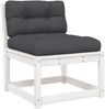 vidaXL 5-tlg. Garten-Sofagarnitur mit Kissen Weiß Massivholz Kiefer 3216976 Bild 3