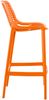 Barhocker modern Orange LORL - Kunststoff, 105x45x53cm Barhocker mit Lehne Tresenhocker Barstuhl Küchenhocker Thekenhocker hoher Stuhl Bild 3