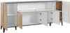 Dmora Kommode Amour, 6-türiges Küchen-Sideboard, Wohnzimmer-Buffet, 100 % Made in Italy, 200 x 40 x 82 cm, Schiefer und Ahorn, Bild 5