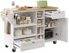 i@home Sideboard Küchenwagen, 129 x 46 x 92 cm (Packung Set), beweglicher Küchen-Esswagen mit Schubladen und Lagerschränken Bild 5